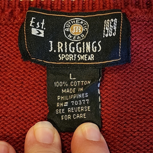 J. Riggins Vintage Sportwear Sweater Vest - Red Argyle Knit - Men’s Large - Picture 7 of 7